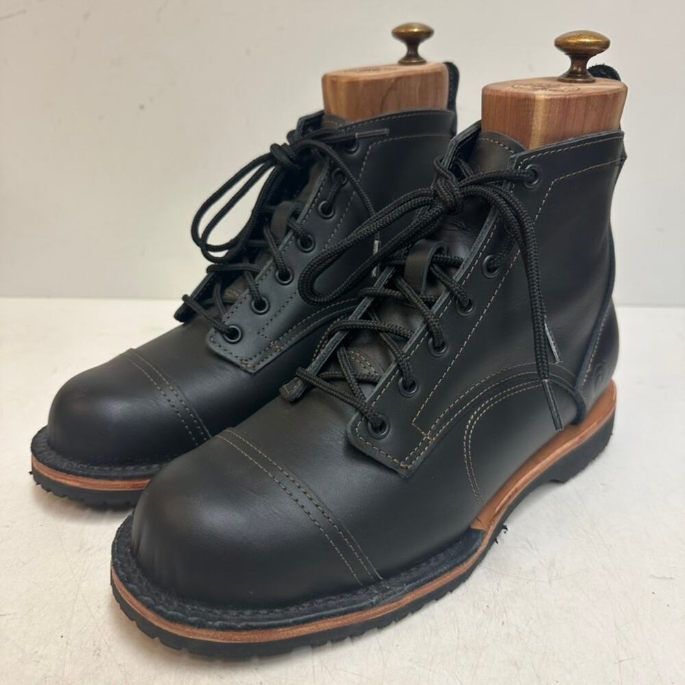 NWOT Origin USA Lincoln Lifestyle Boot Cap Toe Lug Sole Black Made in Maine 9 D